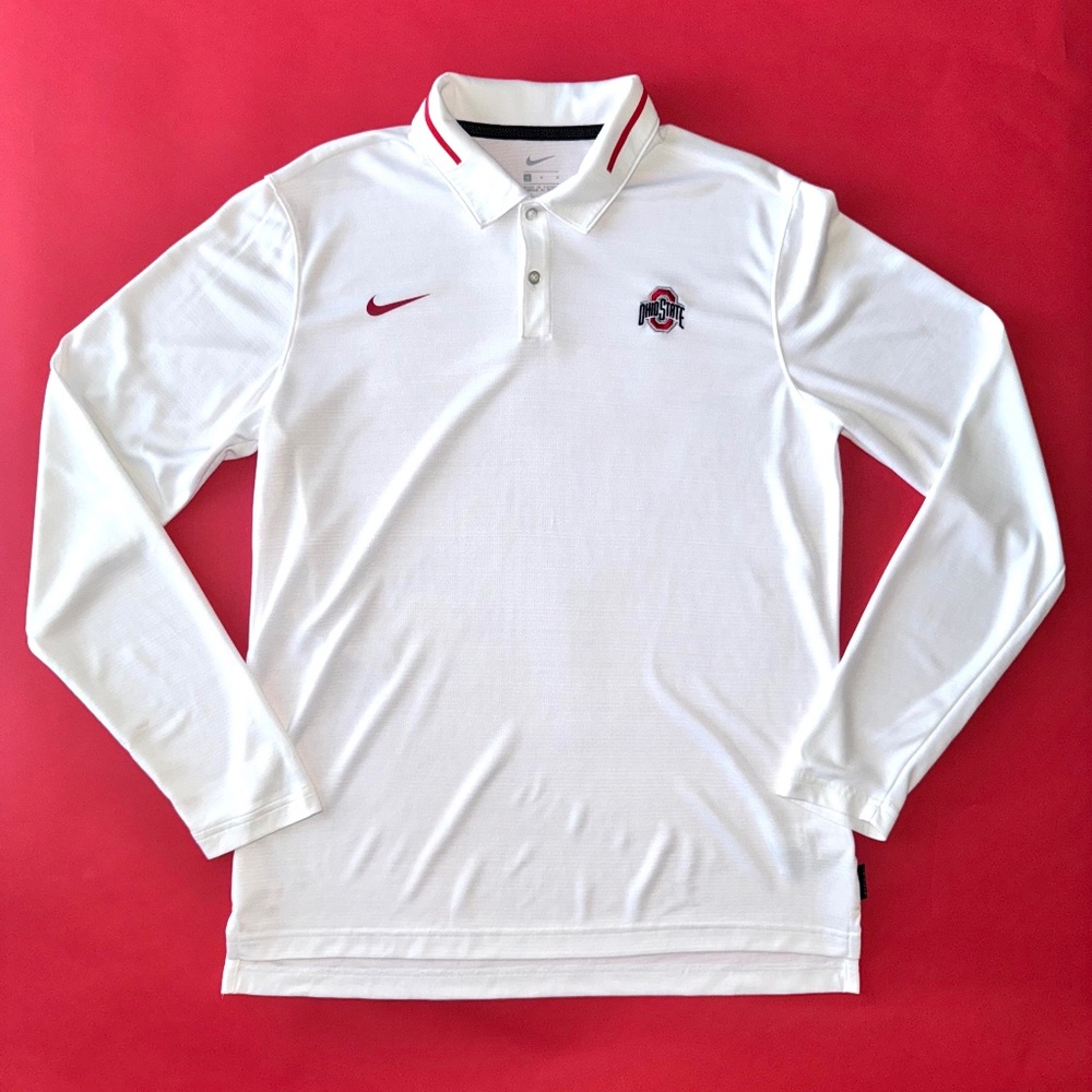 Nike Ohio State – Long Sleeve Polo - White